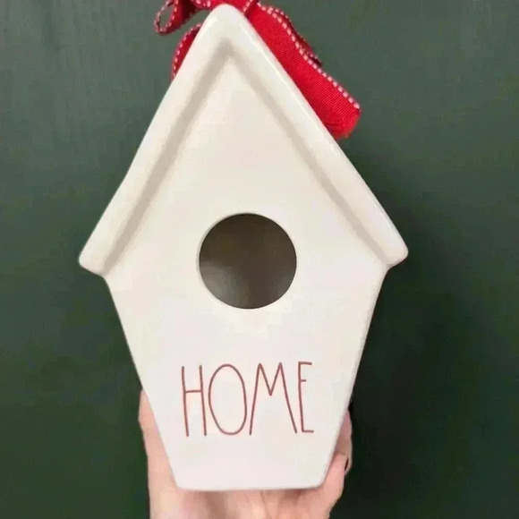 Rae Dunn home birdhouse with pinecone  picture on the back - Picture 5 of 5